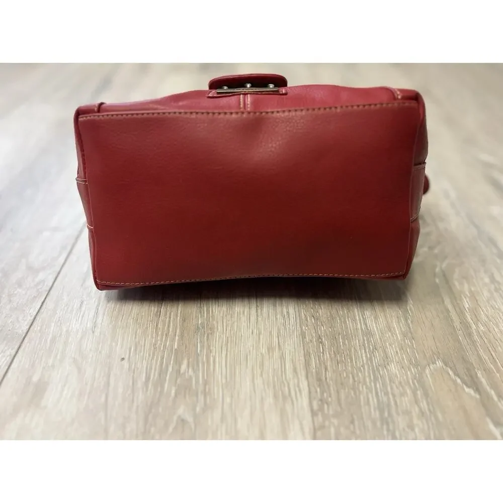 Nine West Red Studded Grommet Shoulder Bag Y2K Faux Leather Purse